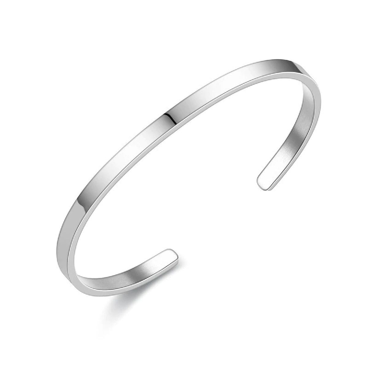 5Mm Matte Finish Stainless Steel Silver Cuff Kada Bangle Bracelet Bulk