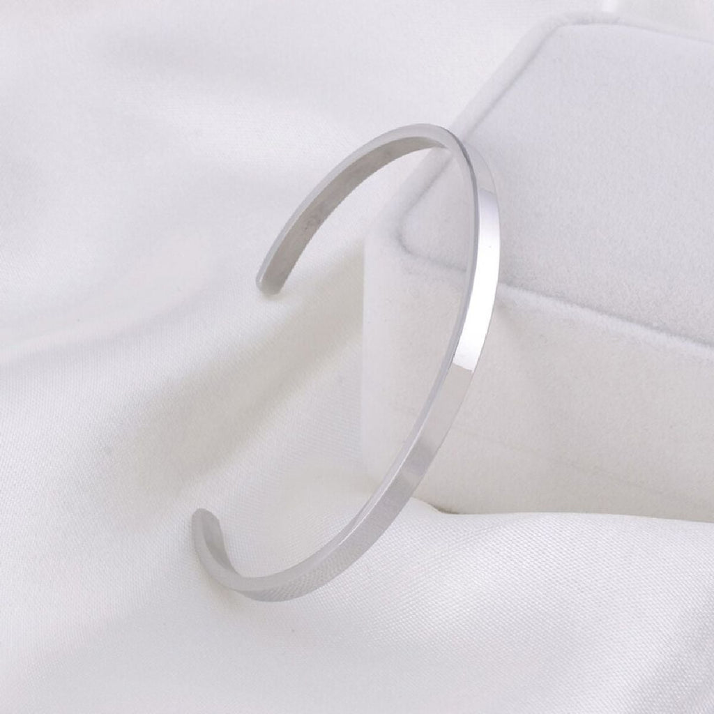 5Mm Matte Finish Stainless Steel Silver Cuff Kada Bangle Bracelet Bulk