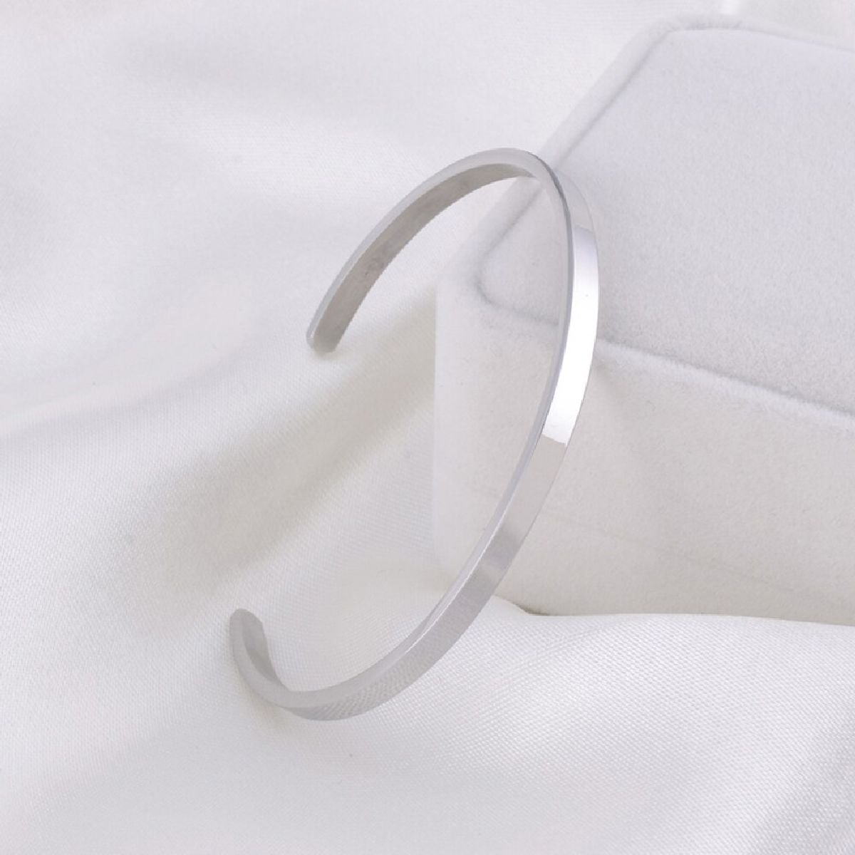 5Mm Matte Finish Stainless Steel Silver Cuff Kada Bangle Bracelet Bulk
