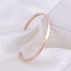 5mm Matte Finish 316 Surgical Stainless Steel Rose Gold Free Size Cuff Kada Bangle Bracelet Unisex
