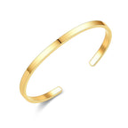 5mm Matte Finish 316 Surgical Stainless Steel Gold Free Size Cuff Kada Bangle Bracelet Unisex