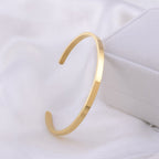 5mm Matte Finish 316 Surgical Stainless Steel Gold Free Size Cuff Kada Bangle Bracelet Unisex