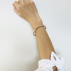 5mm Matte Finish 316 Surgical Stainless Steel Gold Free Size Cuff Kada Bangle Bracelet Unisex