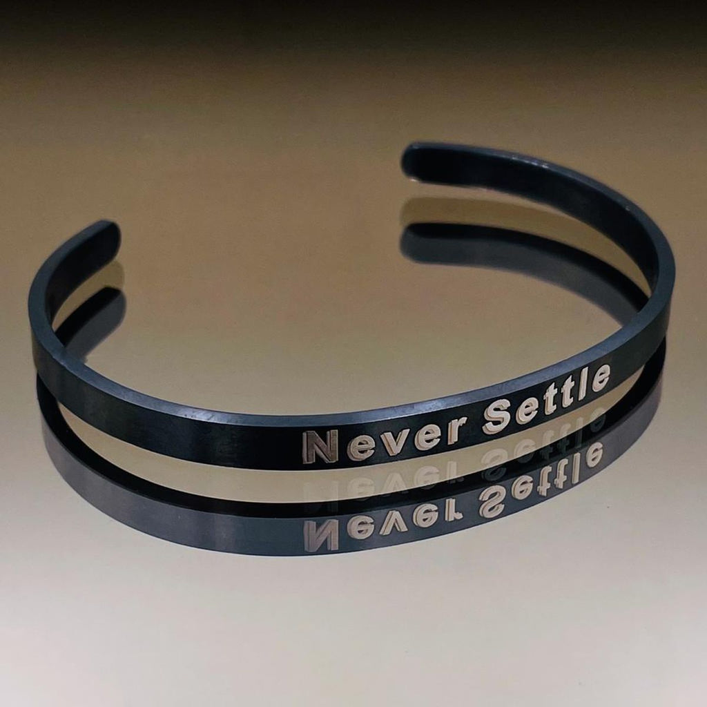 5mm Matte Finish 316 Surgical Stainless Steel Customized Personalised Laser Engraved Free Size Cuff Kada Bangle Bracelet Unisex