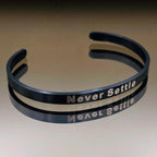 5mm Matte Finish 316 Surgical Stainless Steel Customized Personalised Laser Engraved Free Size Cuff Kada Bangle Bracelet Unisex