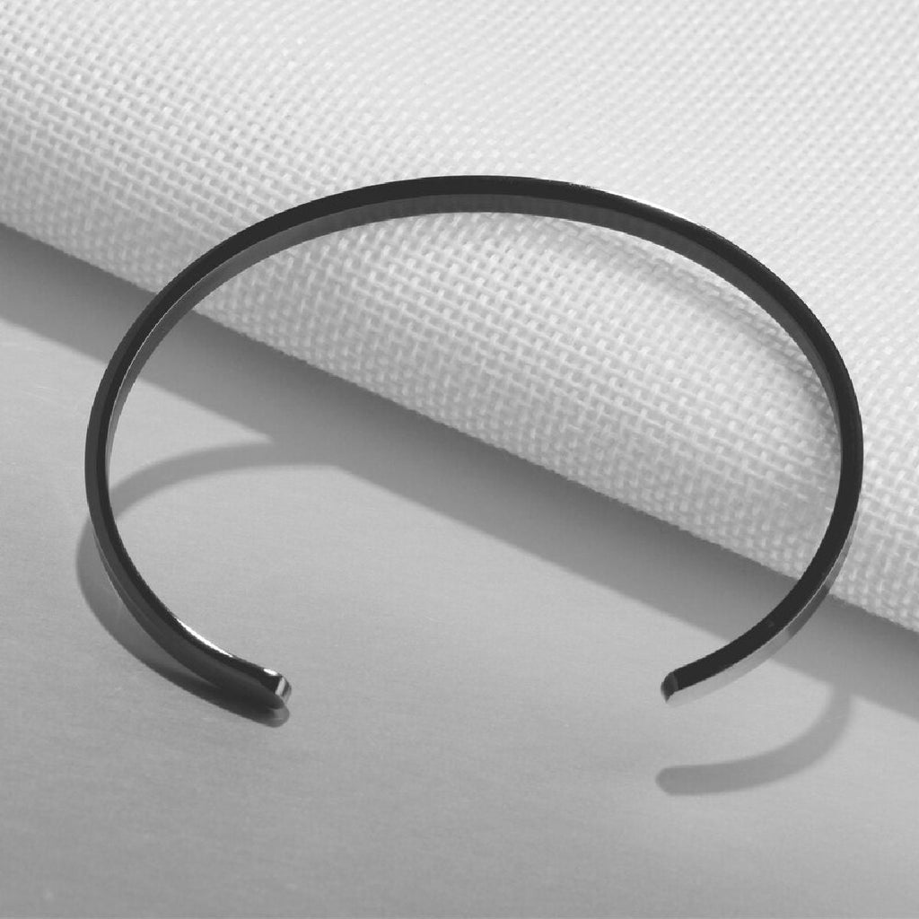 5mm Matte Finish 316 Surgical Stainless Steel Customized Personalised Laser Engraved Free Size Cuff Kada Bangle Bracelet Unisex