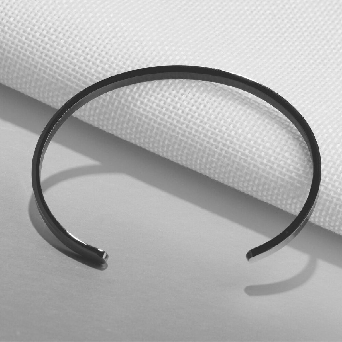 5mm Matte Finish 316 Surgical Stainless Steel Customized Personalised Laser Engraved Free Size Cuff Kada Bangle Bracelet Unisex