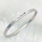 4mm Matte Finish 316 Surgical Stainless Steel Silver Customized Personalised Laser Engraved Kada Bangle Bracelet Unisex