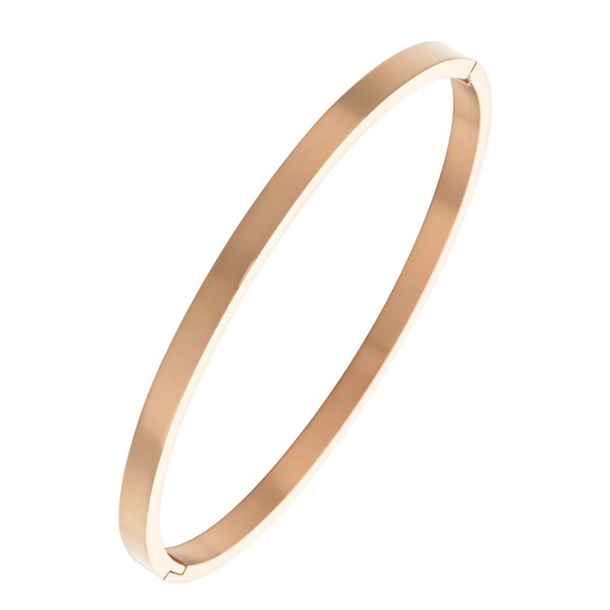 4mm Matte Finish 316 Surgical Stainless Steel Rose Gold Kada Bangle Bracelet Unisex Main image