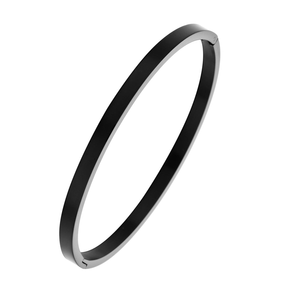 4mm Matte Finish 316 Surgical Stainless Steel Black Kada Bangle Bracelet Unisex Main image