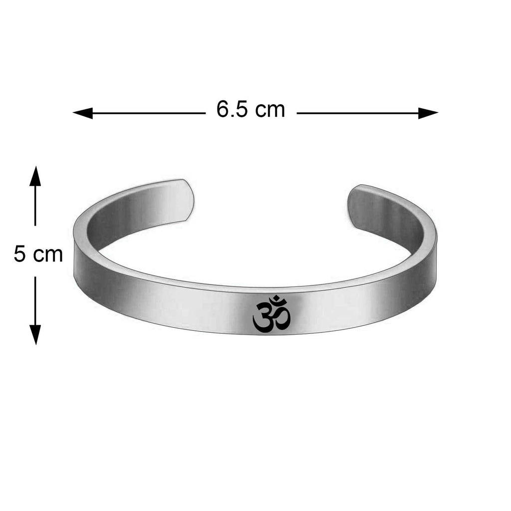 Stainless Steel Silver Om Engraved Bangle Cuff Kada For Men. Bulk