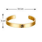 Stainless Steel Gold Om Engraved Cuff Kada For Men Bulk