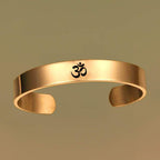 Stainless Steel Gold Om Engraved Cuff Kada For Men Bulk