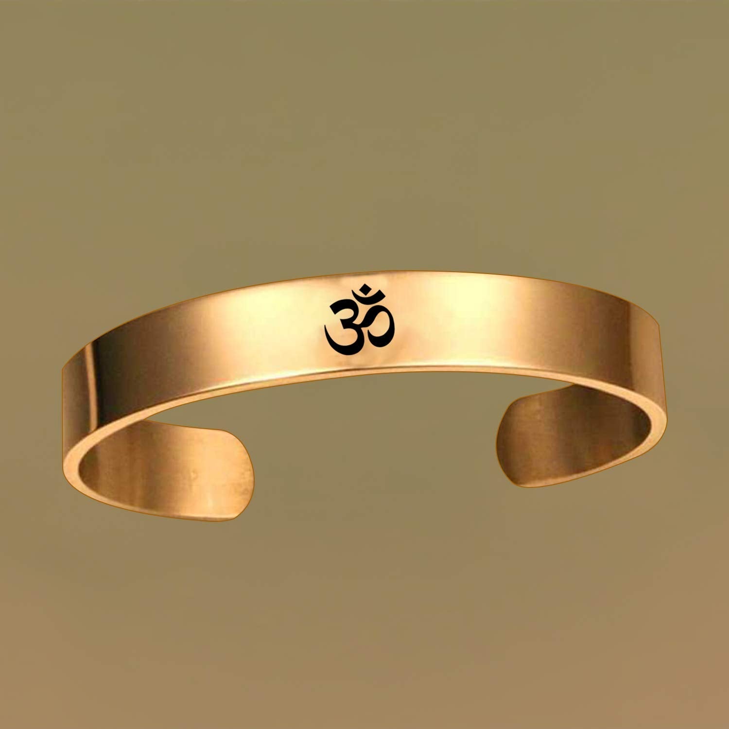 Stainless Steel Gold Om Engraved Cuff Kada For Men Bulk