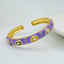 Copper Enamel Purple Gold Gemstone Crystal Bangle Kada Cuff Women Bulk