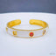 Copper Enamel Gemstone Crystal White Gold Bangle Kada Cuff Women Bulk