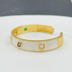 Copper Enamel Gemstone Crystal White Gold Bangle Kada Cuff Women Bulk