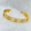 Evil Eye Hamsa Cubic Zirconia 18K Gold Copper Cuff Kada for Women