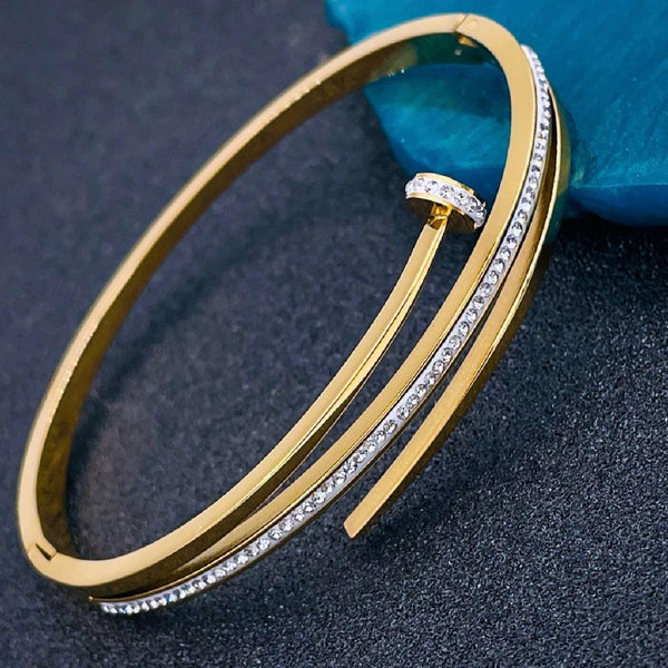Gothic Nail CZ Rose Gold Stainless Steel Openable Kada Bulk Main image