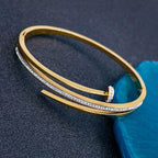 Gothic Nail CZ Rose Gold Stainless Steel Openable Kada Bulk