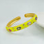 Copper Enamel Yellow Gold Gemstone Crystal Bangle Kada Cuff Women Bulk