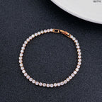Copper Cubic Zirconia White Rose Gold Bracelet For Women Bulk