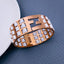 Stainless Steel Rose Gold White Beads Bangle Kada Bracelet Women Bulk