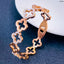Stainless Steel Cubic Zirconia Rose Gold Clover Bangle Cuff Kada Bulk