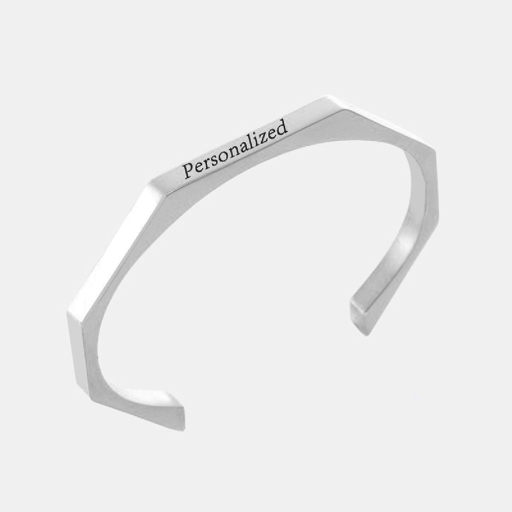 Stainless Steel Plain Silver Hexagon Cuff Kada For Women Bulk