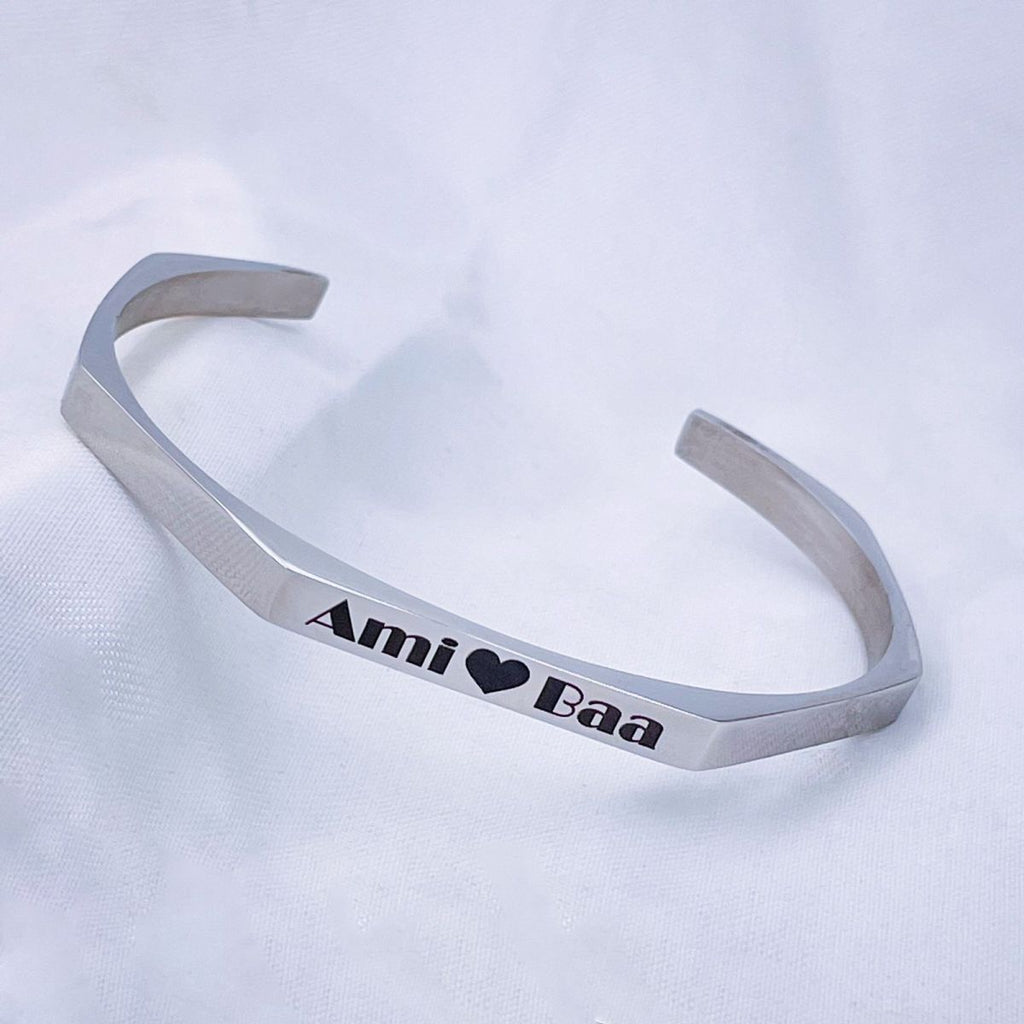 Stainless Steel Plain Silver Hexagon Cuff Kada For Women Bulk