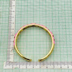 Copper Neon Pop Pink Enamel Multi Stones Gold Cuff Kada Bangle Bulk