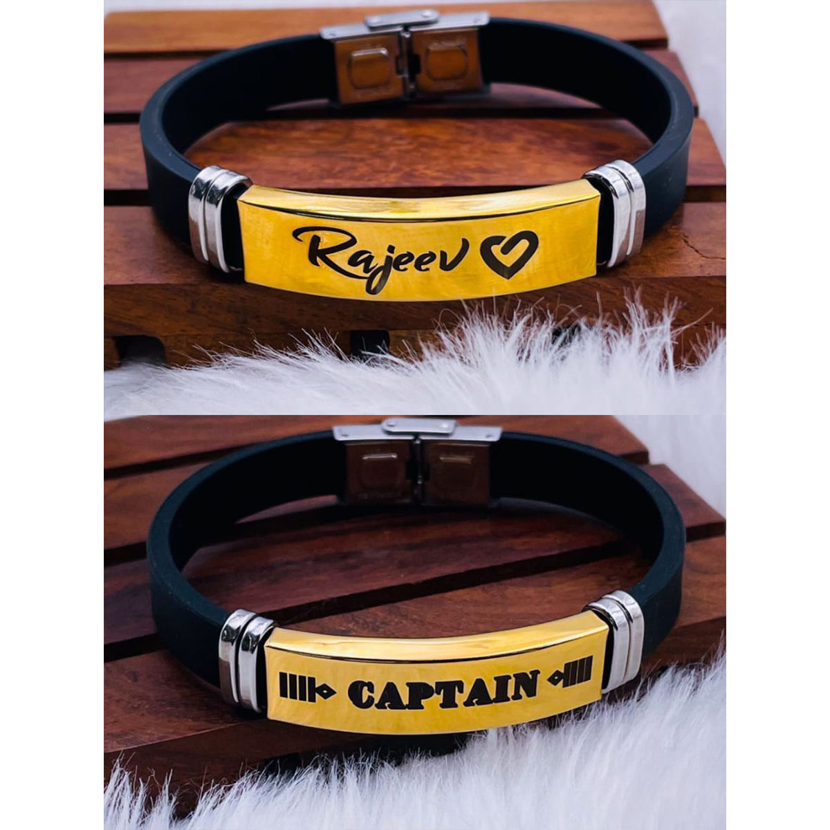 Customized Personalised Letter Engraved Id Wrist Band Bracelet Bulk