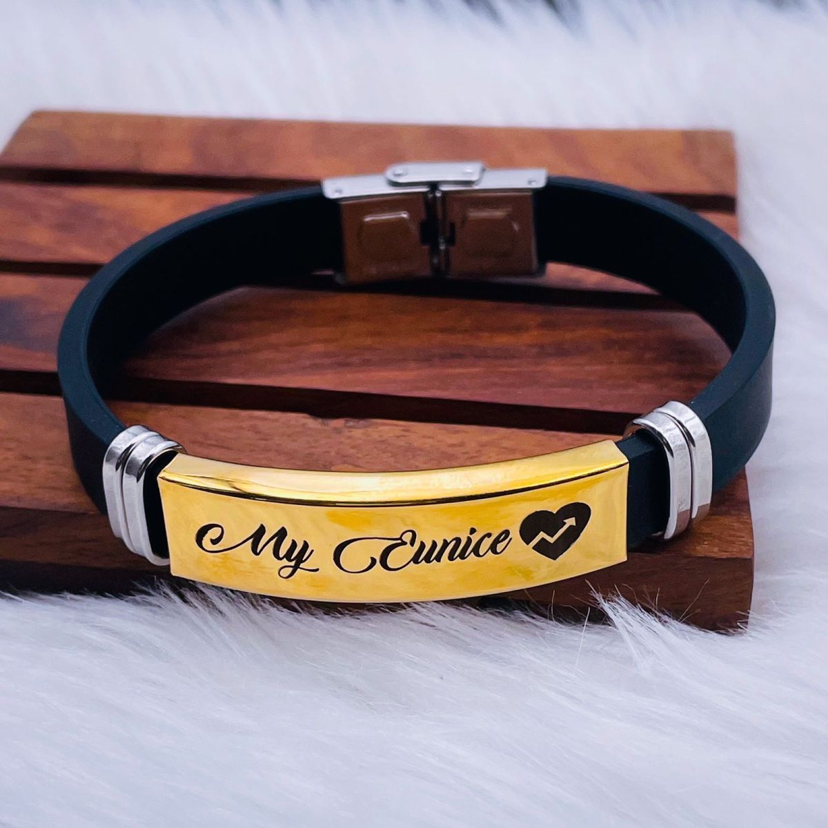 Customized Personalised Letter Engraved Id Wrist Band Bracelet Bulk