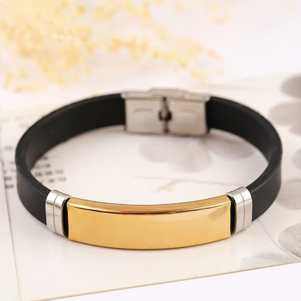 Customized Personalised Letter Engraved Id Wrist Band Bracelet Bulk