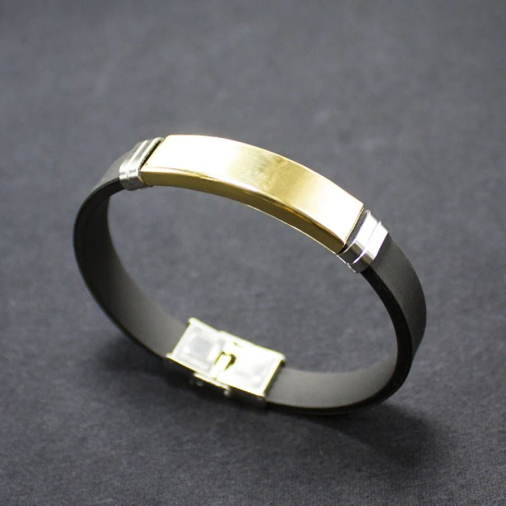 Customized Personalised Letter Engraved Id Wrist Band Bracelet Bulk