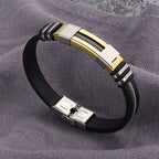 Stainless Steel Rubber Gold Silver Black Id Wrist Band Bracelet Bulk