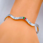 Twisted Curly Silver Stainless Steel Openable Kada Bracelet Bulk