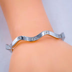 Twisted Curly Screw Silver Stainless Steel Openable Kada Women Bulk