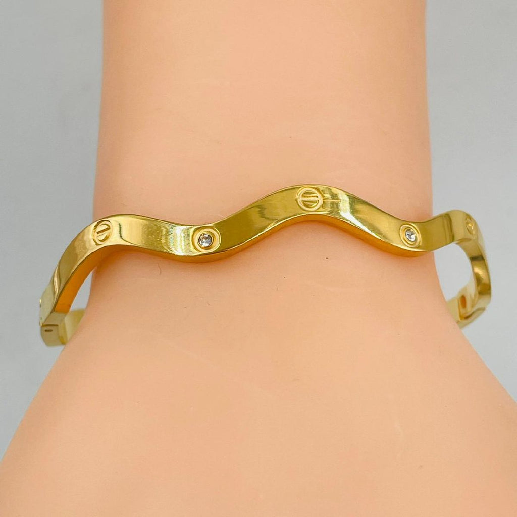 Twisted Curly Screw Silver Stainless Steel Openable Kada Women Bulk