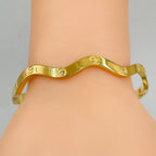 Twisted Curly Screw Silver Stainless Steel Openable Kada Women Bulk