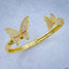 Twin Butterfly Cubic Zirconia 18K Gold Copper Bangle Kada Cuff Bulk
