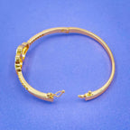 Handcuff Cubic Zirconia 18K Gold Copper Openable Bangle Kada Bulk
