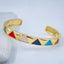 Copper Triangle Multicolour Gold Openable Bangle Cuff For Women Bulk