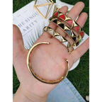 Copper Triangle Multicolour Gold Openable Bangle Cuff For Women Bulk