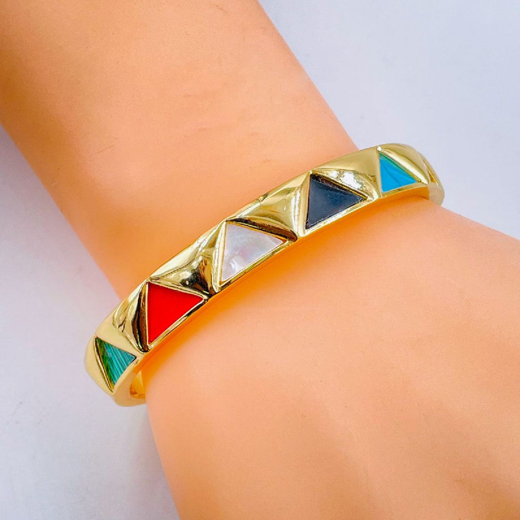 Copper Triangle Multicolour Gold Openable Bangle Cuff For Women Bulk
