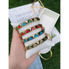 Copper Triangle Multicolour Gold Openable Bangle Cuff For Women Bulk