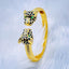 Copper Cubic Zirconia Panther Gold Black Openable Bangle Cuff Bulk