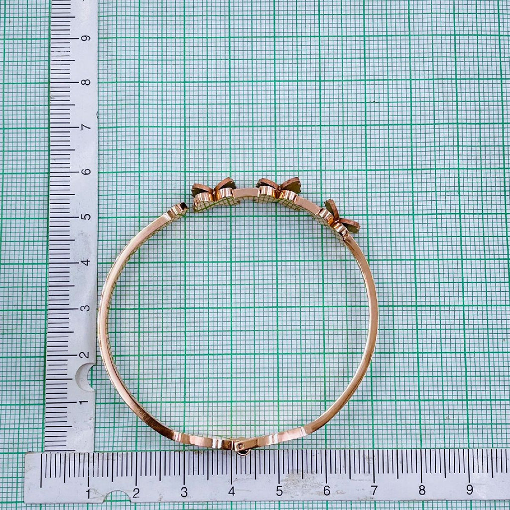 Stainless Steel Rose Gold Cubic Zirconia Butterfly Bangle Kada Bulk