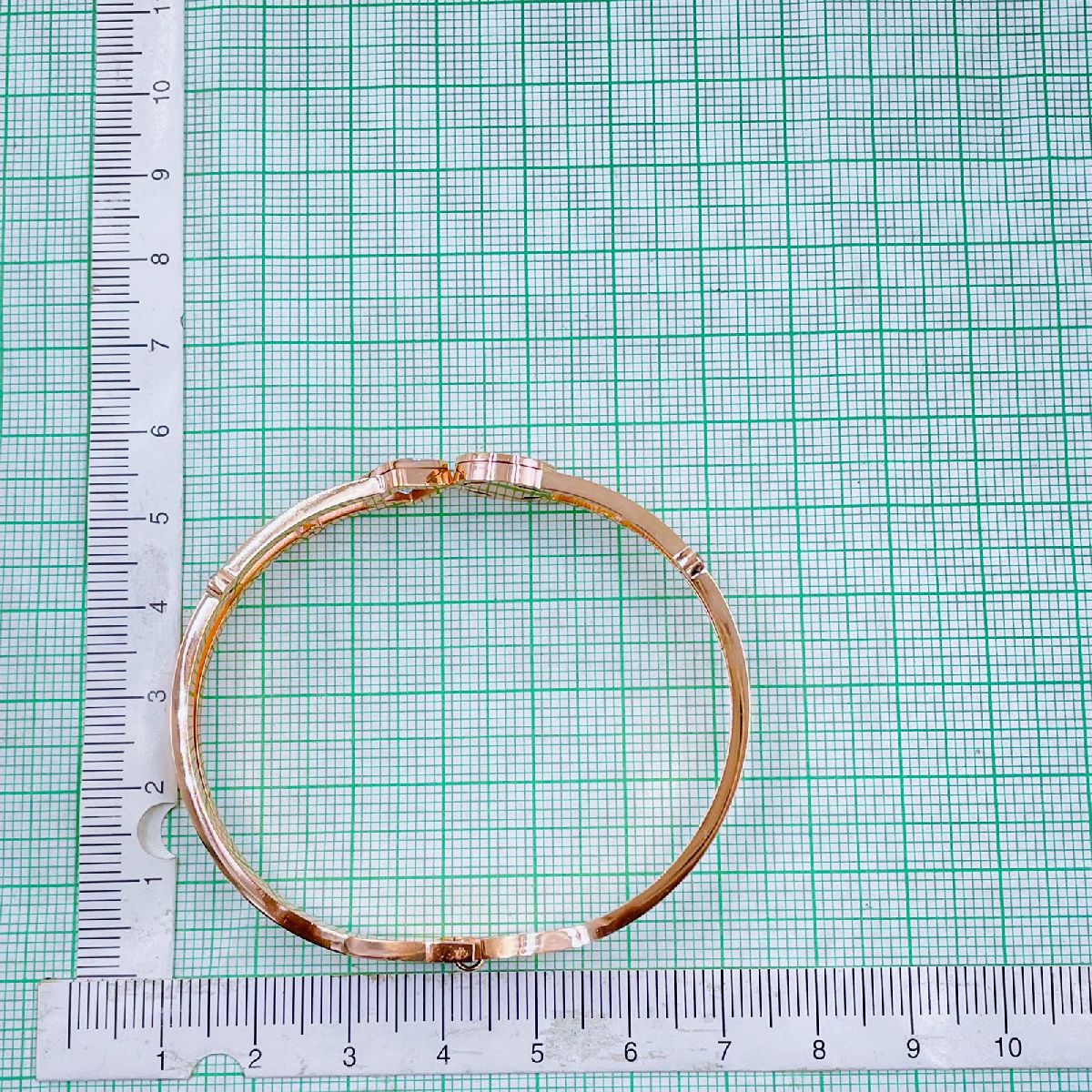 Stainless Steel Rose Gold CZ Clover Flower Bangle Kada Bulk Secondary image
