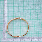 Stainless Steel Rose Gold CZ Clover Flower Bangle Kada Bulk